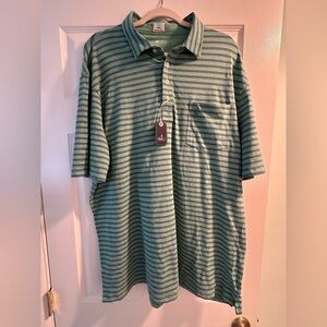 johnnie-O Sage and Navy Striped Polo Shirt